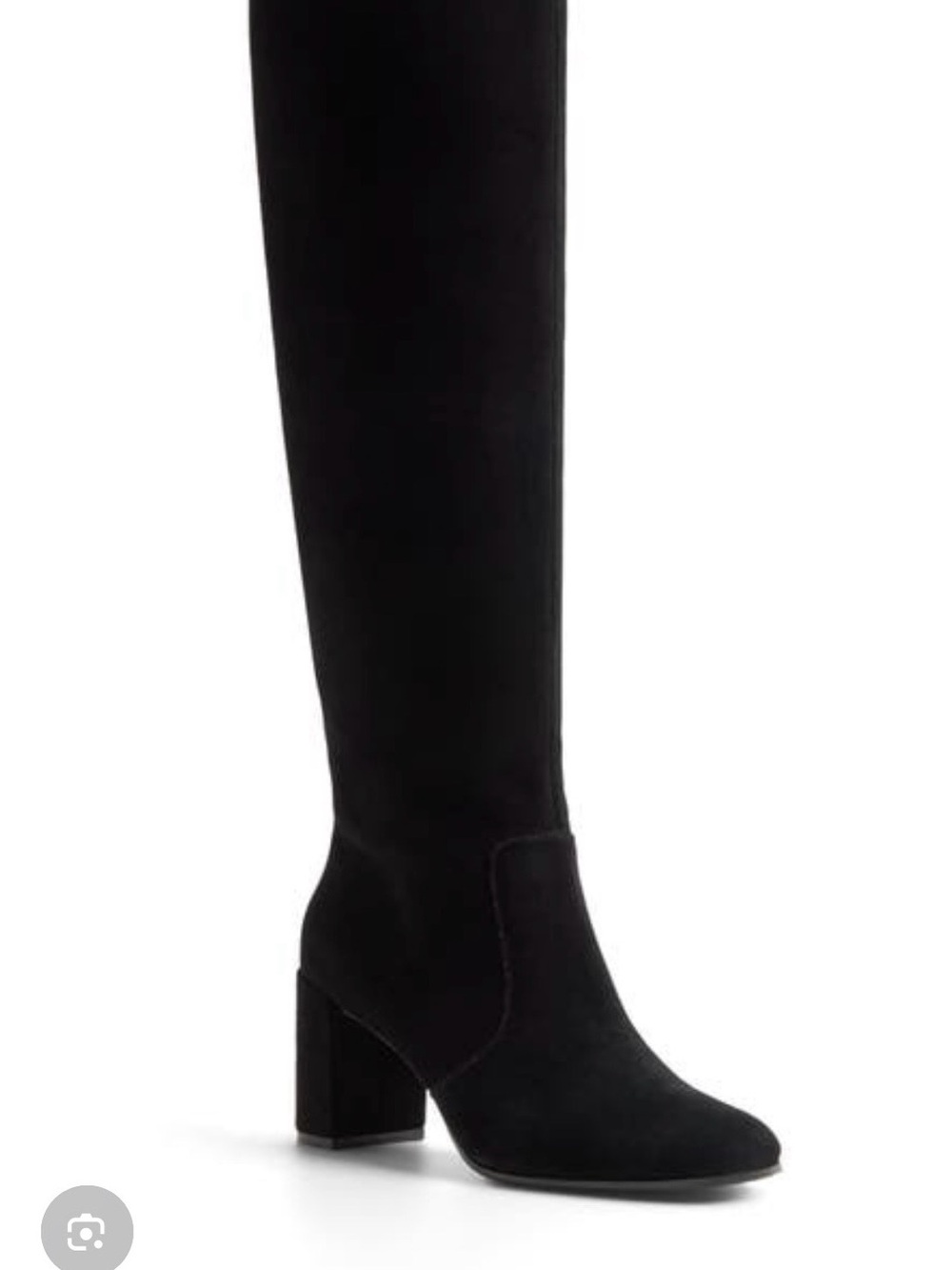 Aldo Black Over-the-Knee Suede Block Heel Boots